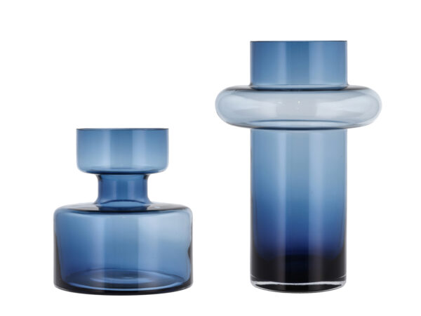 Lyngby Glas Vaser Tube & Tubular Dark Blue
