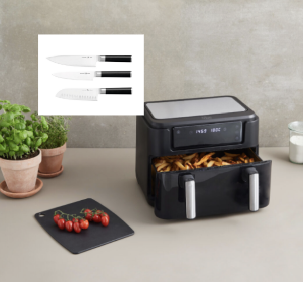 Hâws Airfryer 10 L & Fiskars sensei knive 3 dele