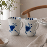 Royal Copenhagen blå mega riflet krus 33 cl 2 stk.