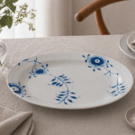 Royal Copenhagen blå mega riflet fad 36,5 cm