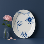 Royal Copenhagen Blå Mega Riflet fad 34 cm