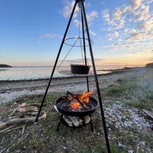 Tripod med bålfad og grillrist