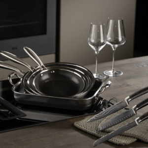 byGaard Hexa pandesæt 4 dele & Damascus Knive 3 dele