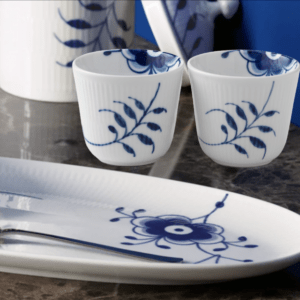 Royal Copenhagen aflangt fad 37 cm & Termokopper