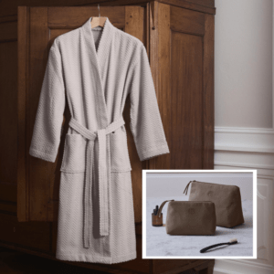 Georg Jensen Damask Herringbone badekåbe, Toilettaske og kosmetikpung