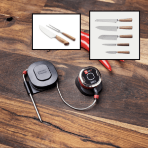 Weber iGrill mini digitalt termometer, Morsø foresta forskærersæt & Hâws Santo Chef Knivsæt 5 dele