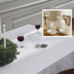 Georg Jensen Bernadotte porcelæn kande sæt, 2 stk. skåle & Damask Juledug 140x310 cm