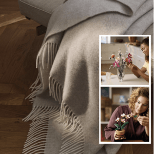 LEGO Botanicals Pink blomsterbuket, Mini-orkidé & Georg Jensen Damask Union Plaid