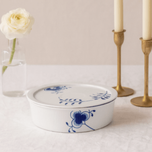 Royal Copenhagen Blå Mega Riflet – Skål med låg