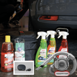 Sonax luksus plejepakke, Bilstøvsuger og Kreafunk høretelefoner