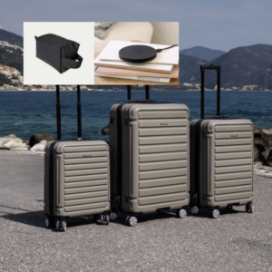 Haws Copenhagen kuffertsæt 3stk, Carl O Reykjavik toilettaske & Kreafunk wiCHARGE 3 oplader