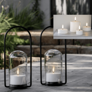 Uyuni Outdoor 2 stk Lanterner, fjernbetjening, LED-lys 5 stk. & opladerbase