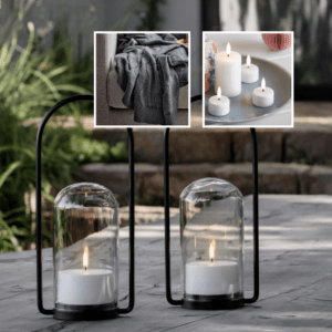 Uyuni Outdoor 2 stk Lanterner, LED-lys 2 stk, opladerbase & Södahl gentle plaid