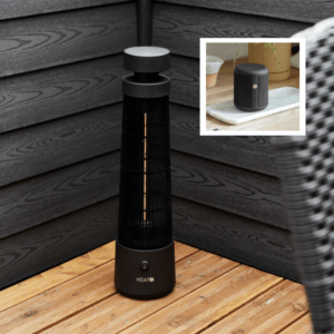 HEAT1 Terrassevarmer & Kreafunk Karl højtaler