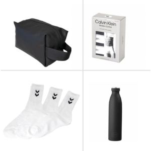 Calvin Klein Cotton Stretch Boxershorts, toilettaske, drikkeflaske & Hummel strømper