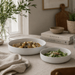 Royal Copenhagen Hvid riflet ovnfaste fade