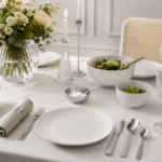 Georg Jensen Bernadotte bestik 12 dele & Bernadotte saltkar med ske