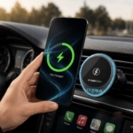 Mobilholder med opladning Qi