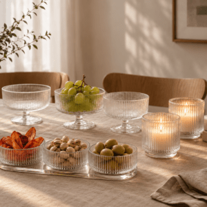 Stelton Pilastro tapassæt, fyrfadsstager & skål på fod 6 stk