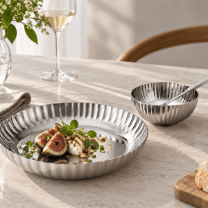 Georg Jensen Bernadotte Snack Plate & Saltkar med ske