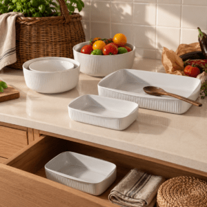 Eva Trio legio nova ovnfaste fade & cylinder skålesæt
