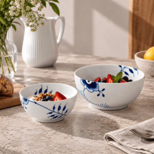 Royal Copenhagen Blå Mega Riflet Skålesæt 15 & 18 cm