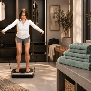 Hâws Sport vibrationsplade & Georg Jensen Damask håndklæder