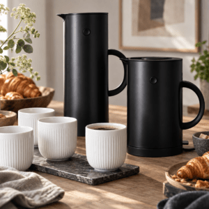 Stelton EM77 Termokande & elkedel og 4 stk. Eva Trio Legio Nova krus