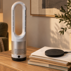 byGaard Bladløs Ventilator med Varme/Køling & Kreafunk wiCHARGE 3 oplader