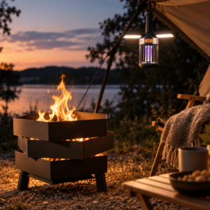 byGaard Bålsted + Nordic Drift Campinglampe med myggebeskyttelse